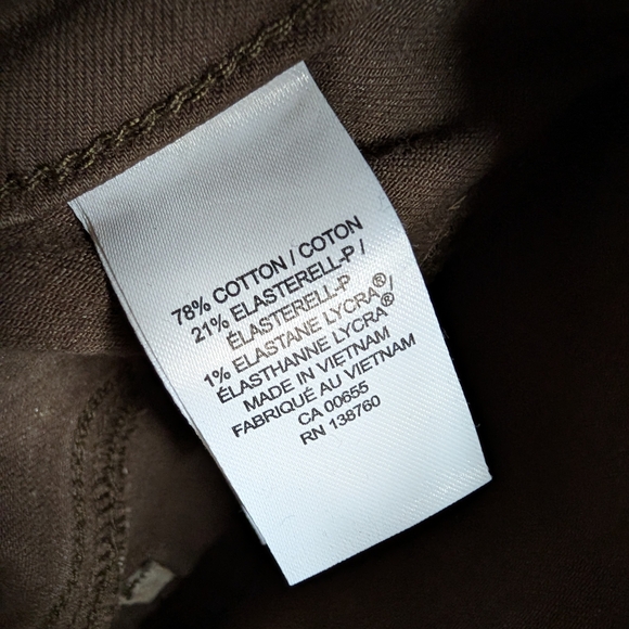 RW&CO. Women's Olive Army Green Chinos Utility Pants Slim Fit Small High Waist - Picture 5 of 10